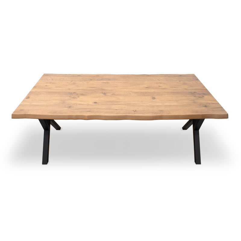 LUIGI Dining Table featuring MDF and metallic acacia finish, dimensions 160x80x75 cm, ideal for home and business use.