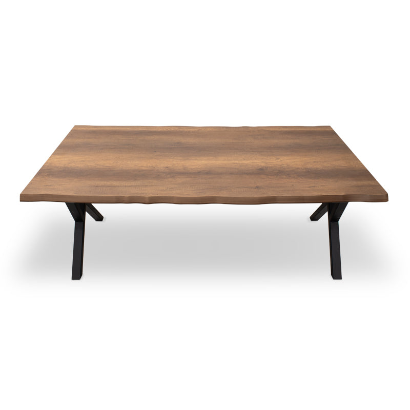 Dining Table LUIGI in walnut finish, featuring MDF and metallic construction, dimensions 160x80x75 cm.