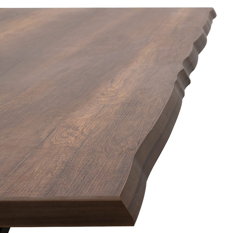 Dining Table LUIGI in walnut finish, featuring MDF and metallic construction, dimensions 160x80x75 cm.