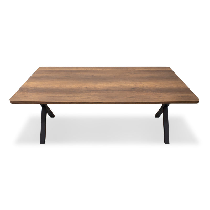 MALVIN Walnut Dining Table 200x100x75cm with sleek design and sturdy metal legs, showcasing a rich walnut finish.