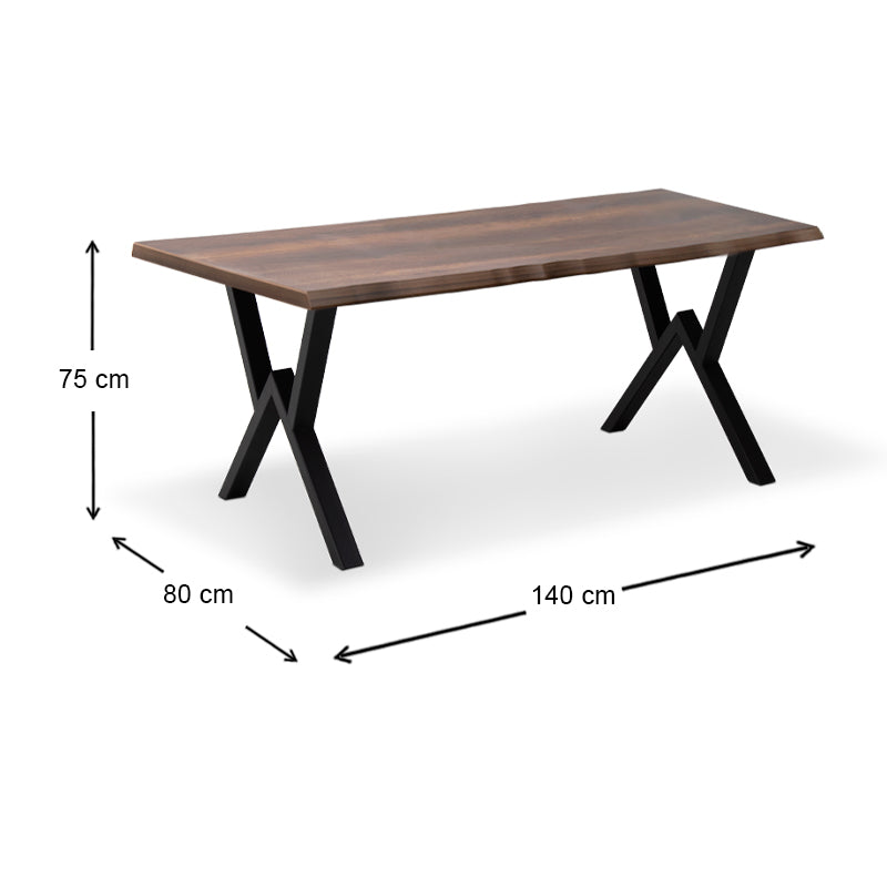 MASSIMO Dining Table in walnut finish, showcasing its sleek design and sturdy construction.