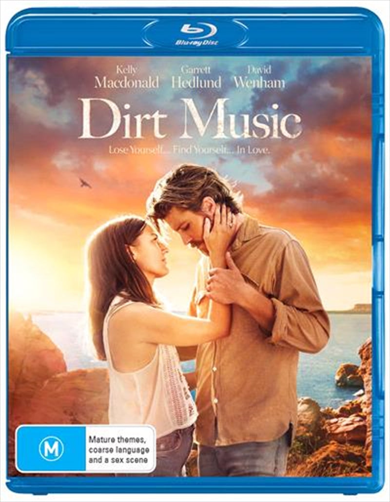 Blu-ray cover of 'Dirt Music' featuring the main characters in a dramatic landscape.