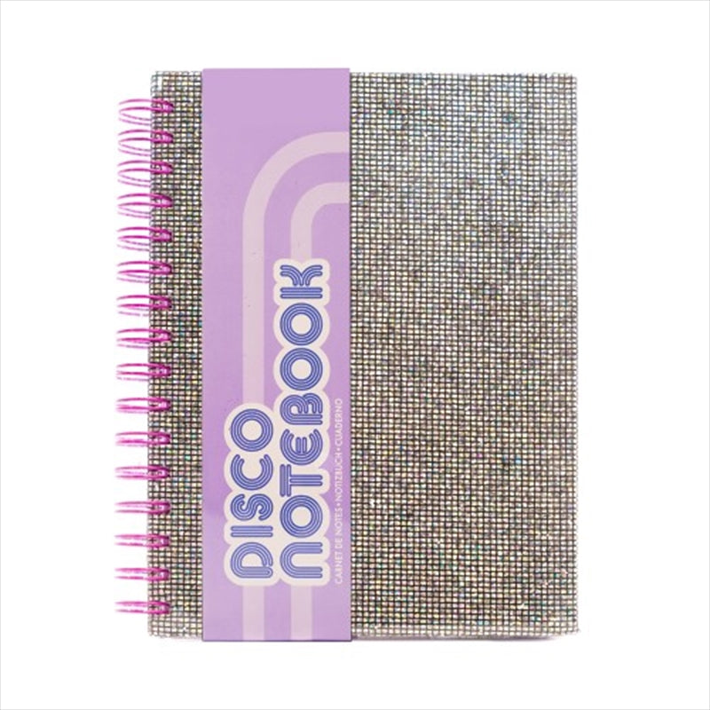 A colorful Disco Notebook featuring a vibrant disco ball design, perfect for writing and sketching.