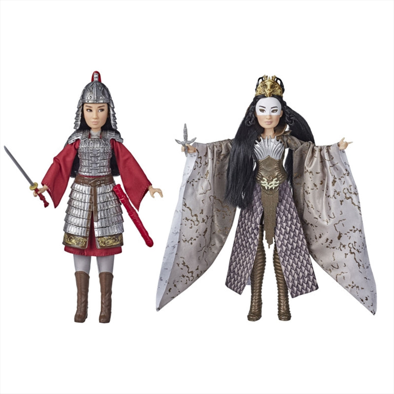 Disney Princess Mulan and Xianniang dolls showcasing their detailed outfits and accessories, perfect for imaginative play.