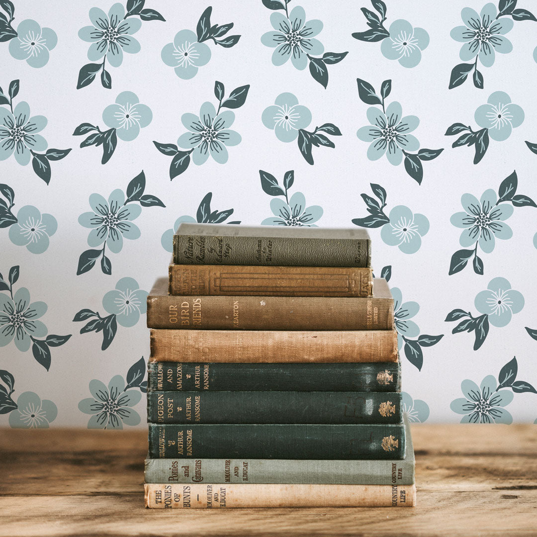 Ditzy Floral Wallpaper featuring vibrant floral patterns on a smooth surface, ideal for home decor.