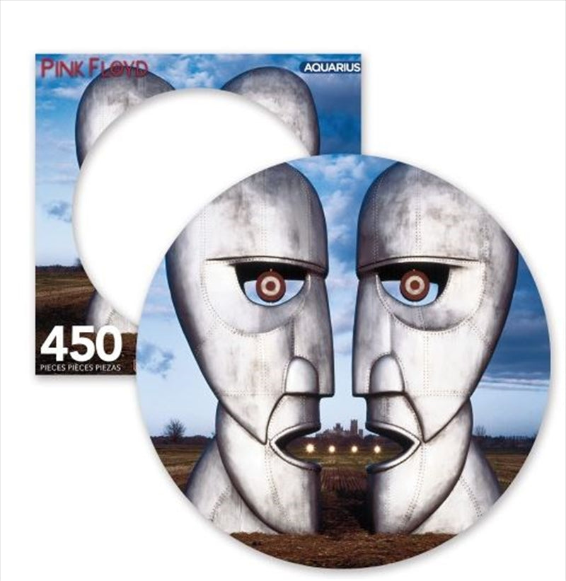 450-piece puzzle featuring the iconic Division Bell album cover by Pink Floyd, showcasing two metalhead profiles.