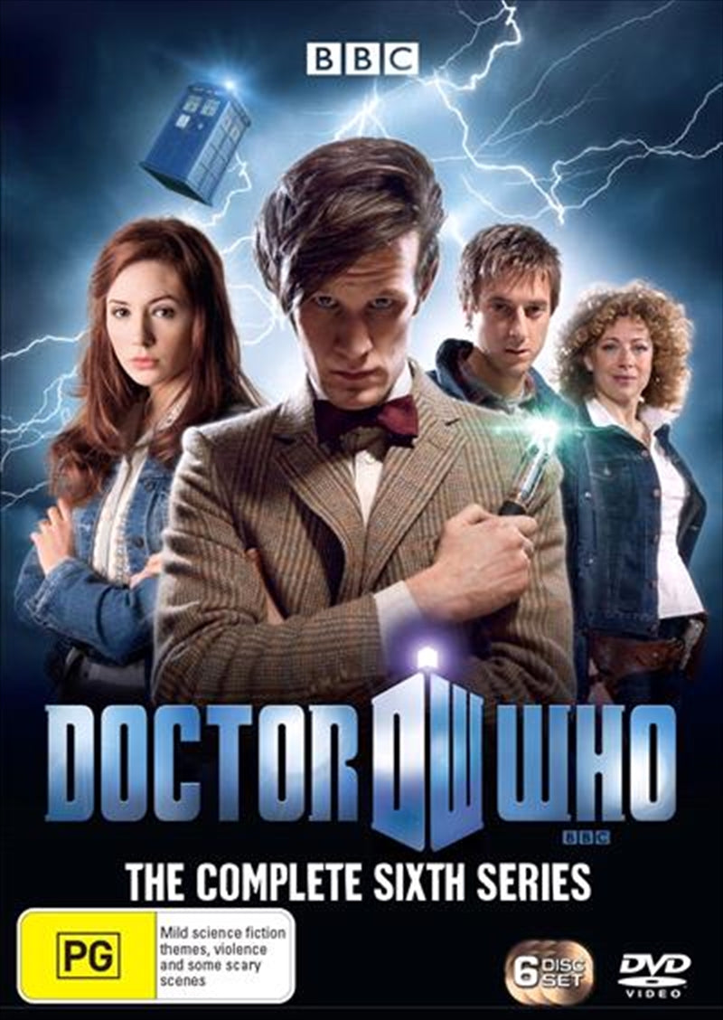 Doctor Who - Series 6 DVD cover featuring Matt Smith as the Eleventh Doctor with Amy and Rory.