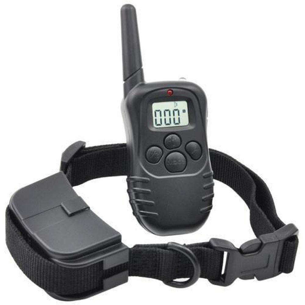 Dog Bark Collar with Remote Control, featuring LCD display and LED flashlight, designed for effective dog training.