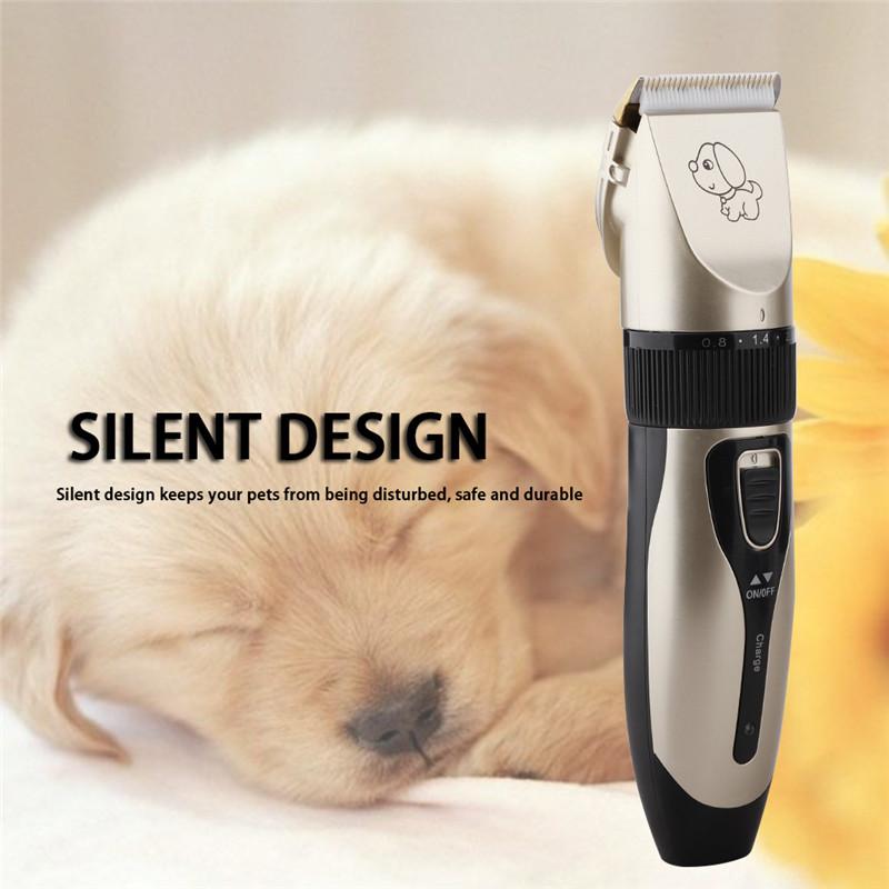 Cordless dog grooming clippers kit with adjustable combs and accessories for professional pet grooming at home.