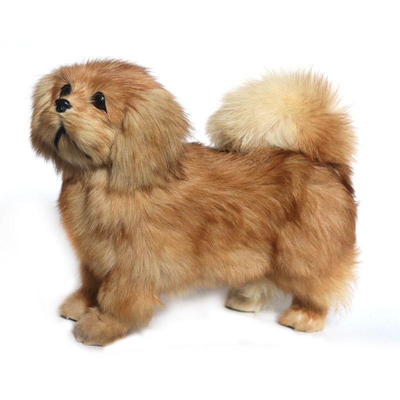 Dorimytrader Pekingese plush toy, beige and light yellow, soft and cuddly, perfect for kids and adults.