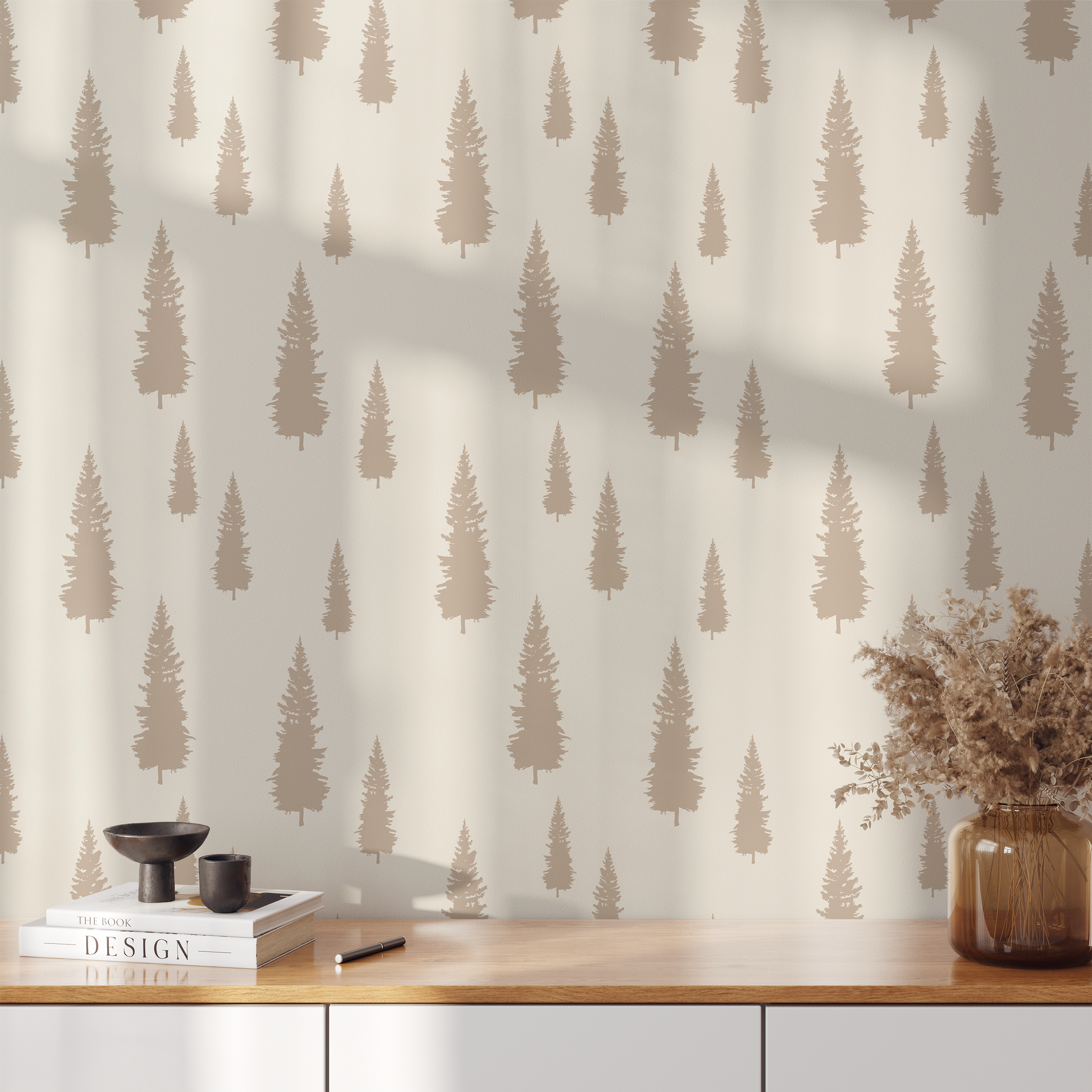 Douglas Fir Tree (Mocha) wallpaper featuring a modern design with vibrant colors and bold patterns, perfect for home decor.