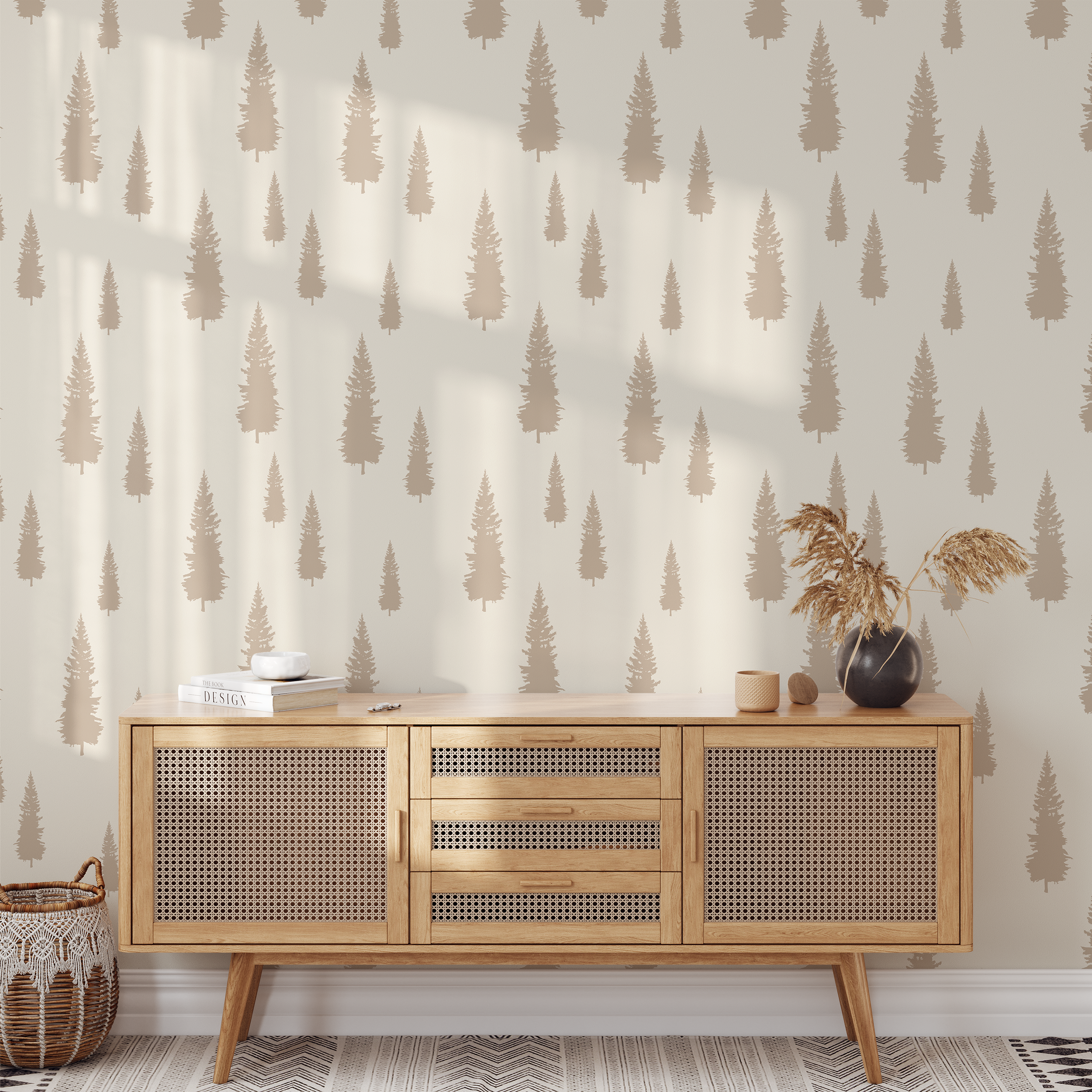 Douglas Fir Tree (Mocha) wallpaper featuring a modern design with vibrant colors and bold patterns, perfect for home decor.