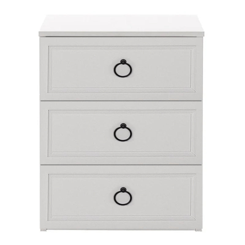 MATILDA White Drawer with three spacious drawers, measuring 72x44x93 cm, featuring a sleek melamine finish.