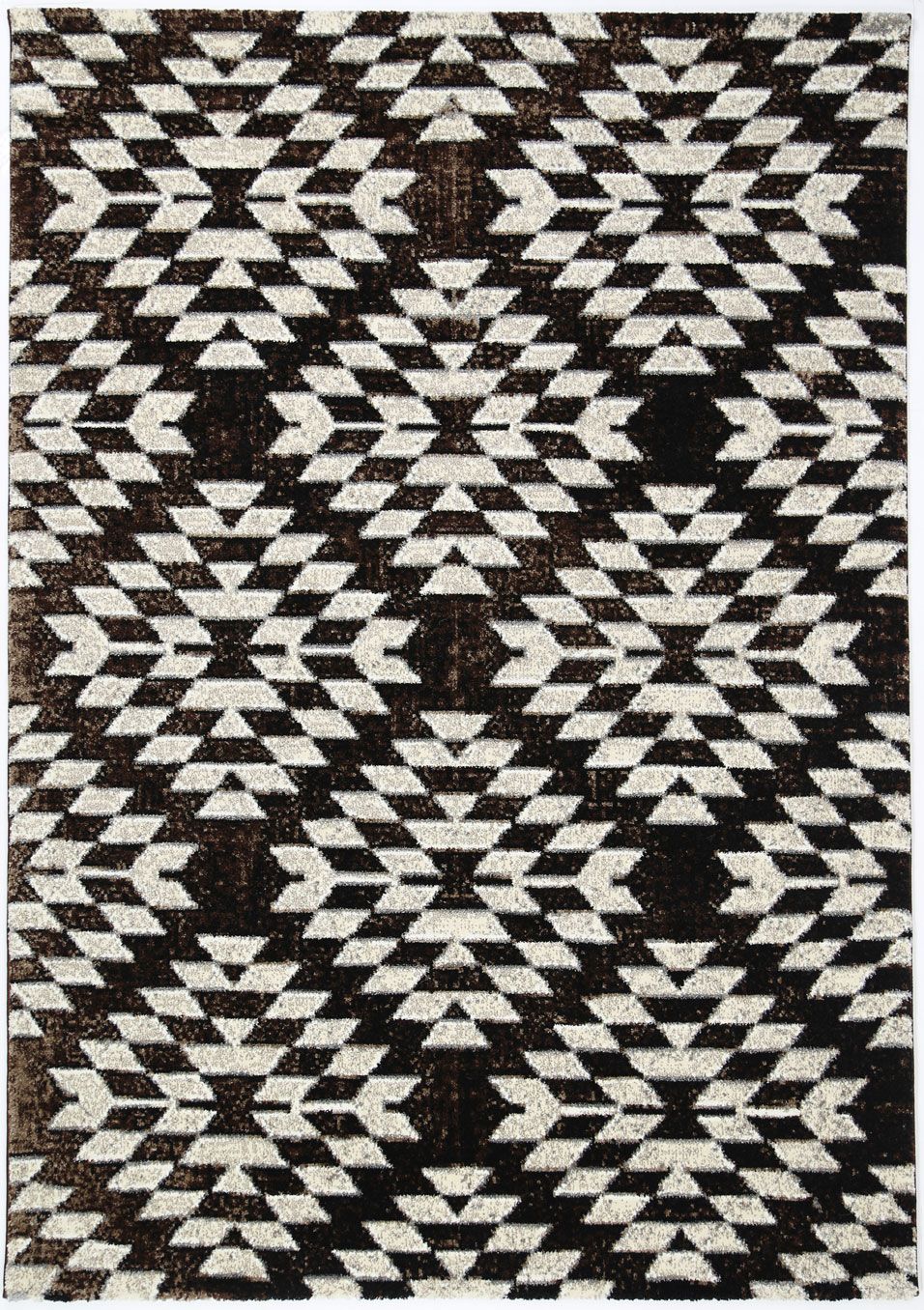 Dream Brown Beige Diamond Rug with Moroccan-style geometric pattern, soft-touch polypropylene material, and thick pile for comfort.