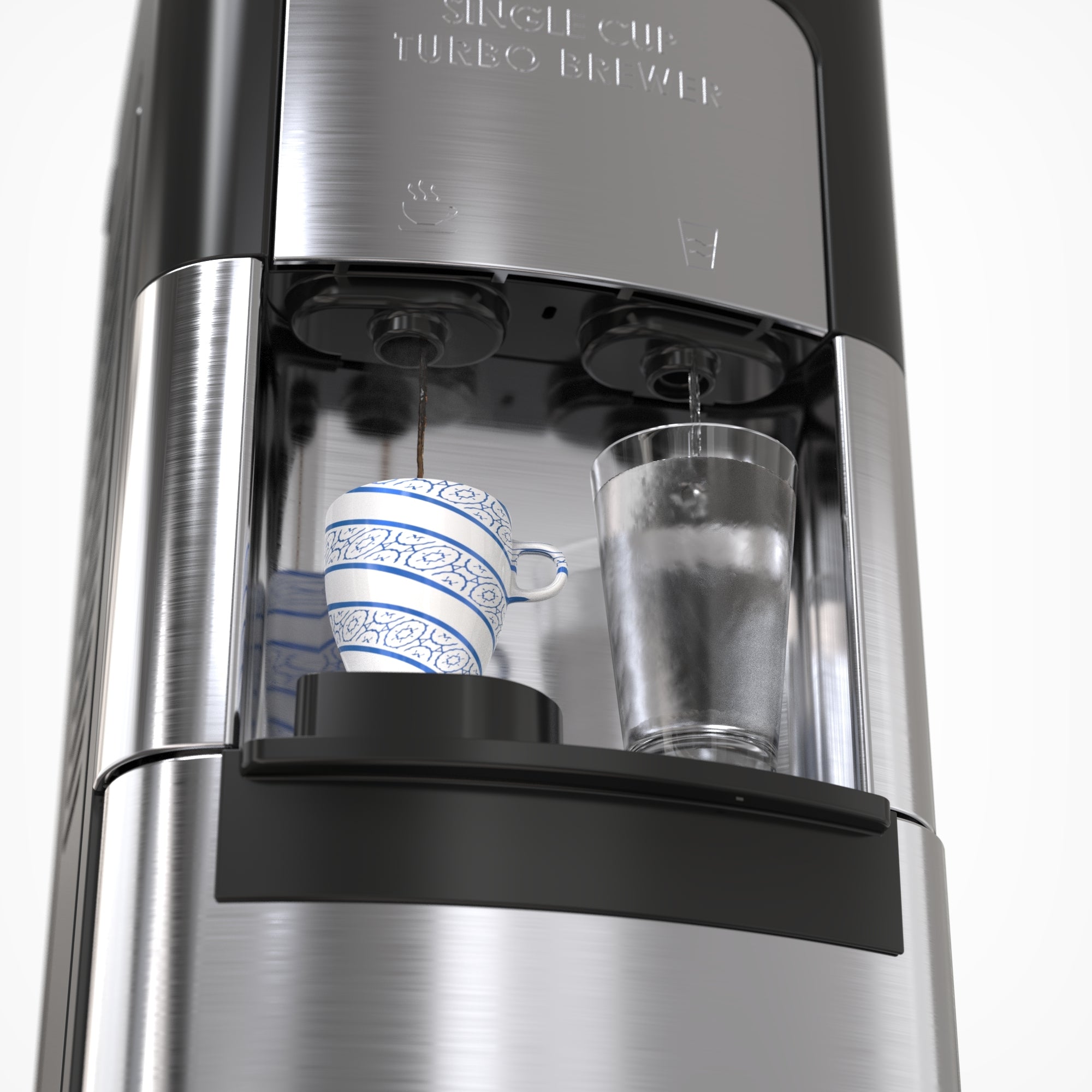 Drinkpod 3000 Elite Series Coffee Plus Water Purification Cooler with sleek design and integrated coffee maker.