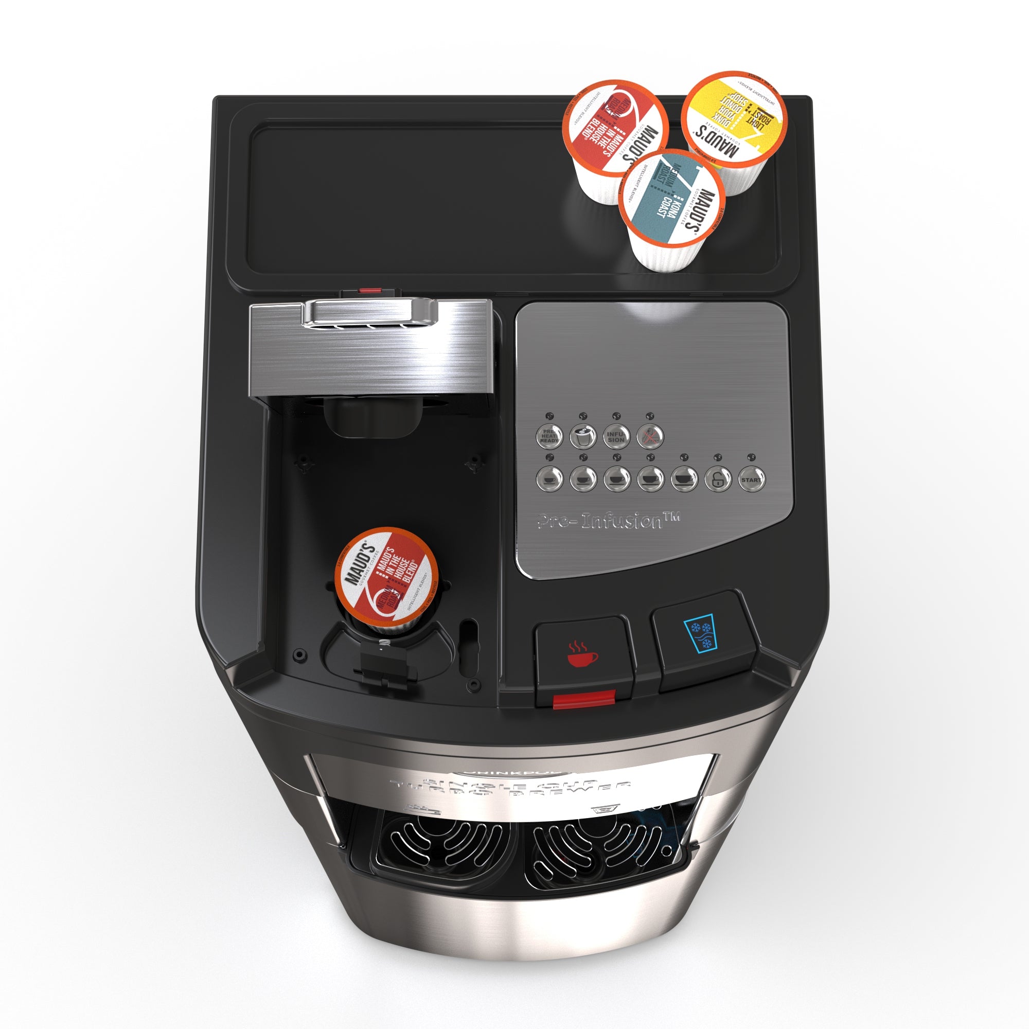 Drinkpod 3000 Elite Series Coffee Plus Water Purification Cooler with sleek design and integrated coffee maker.