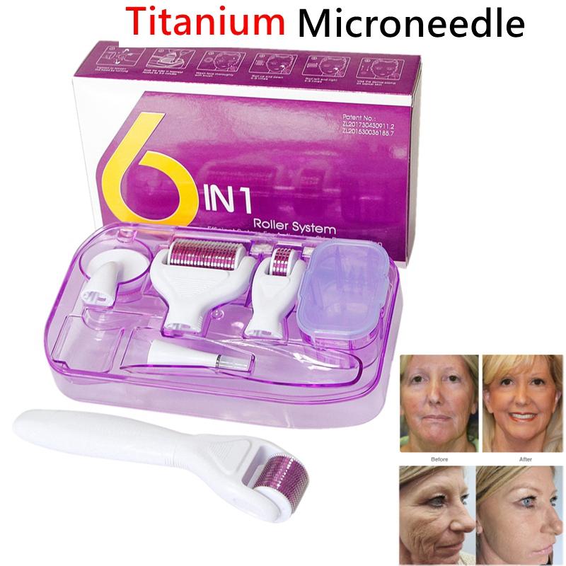 DRS Dermaroller System 6 in 1 with multiple needle sizes for effective microneedling therapy.