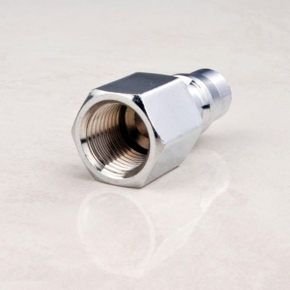 Dynamic Power 10 Set Nitto Type Male Air Coupling Couplers, silver steel fittings, compact size for air tool applications.