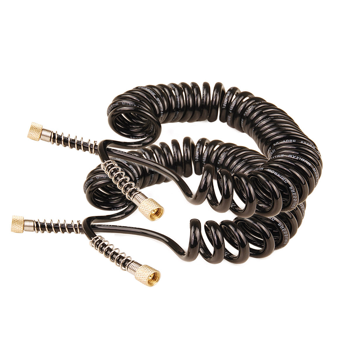 Dynamic Power 2 Set Air Brush Hose, coiled and retractable, made of braided rubber, suitable for airbrush and compressor use.