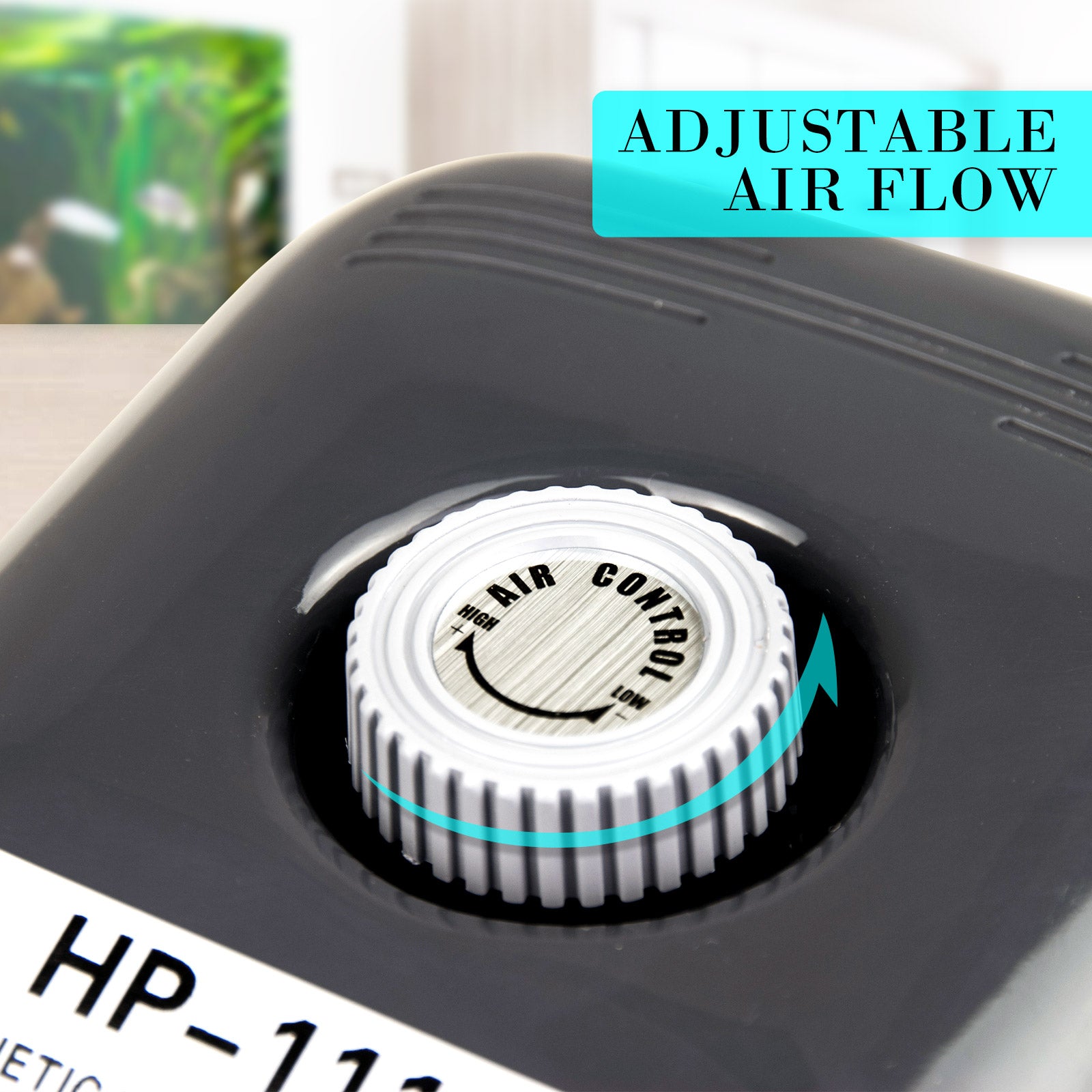 Dynamic Power Aquarium Air Pump with 4 outlets, designed for efficient oxygen supply in aquariums and ponds.