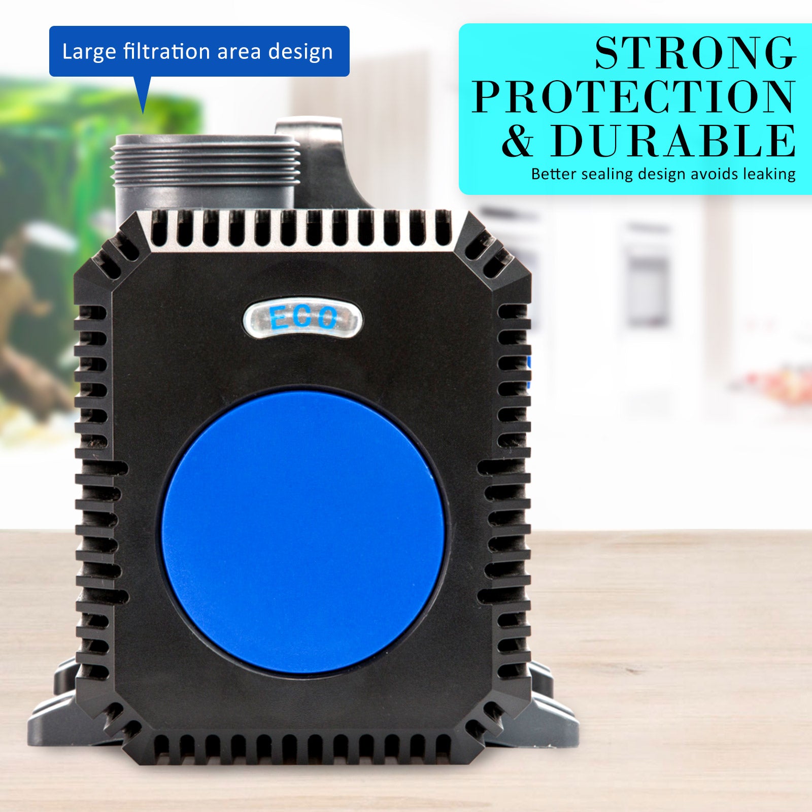 Dynamic Power Aquarium Submersible Pond Water Pump 10000L/H with stainless steel and PVC construction, designed for efficient water circulation.