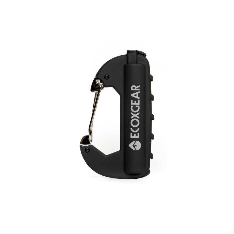 ECOXGEAR Clip showcasing its rugged design and built-in battery, ideal for outdoor activities.