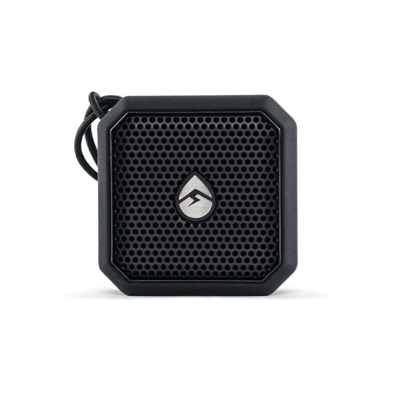 ECOXGEAR EcoPebble Lite Black portable Bluetooth speaker with rugged design and waterproof features.