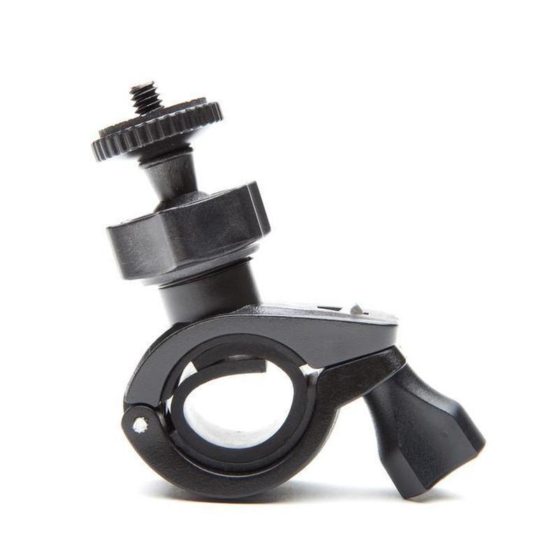 ECOXGEAR Handle Bar Mount securely attached to a bike handlebar, showcasing its durable design and 360-degree rotation feature.