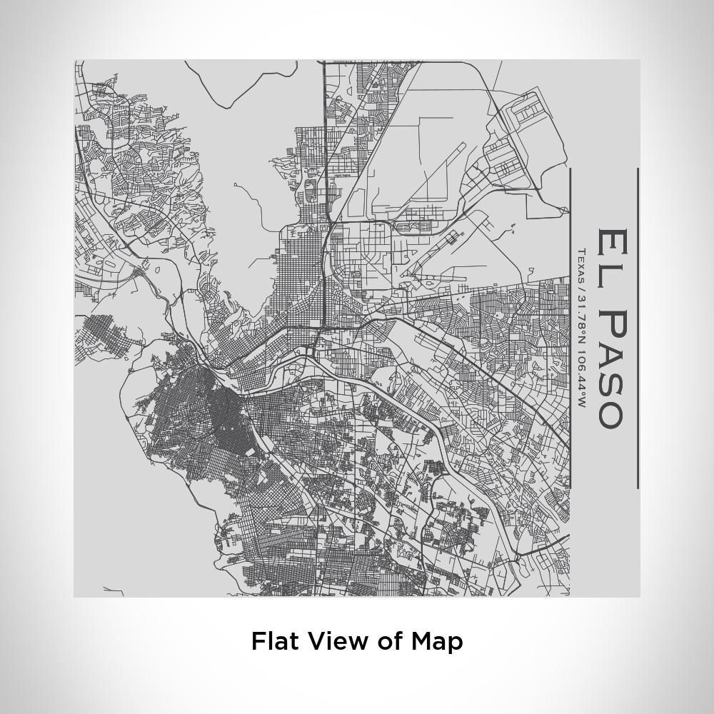 Custom engraved stainless steel tumbler featuring a detailed map of El Paso, Texas with coordinates.