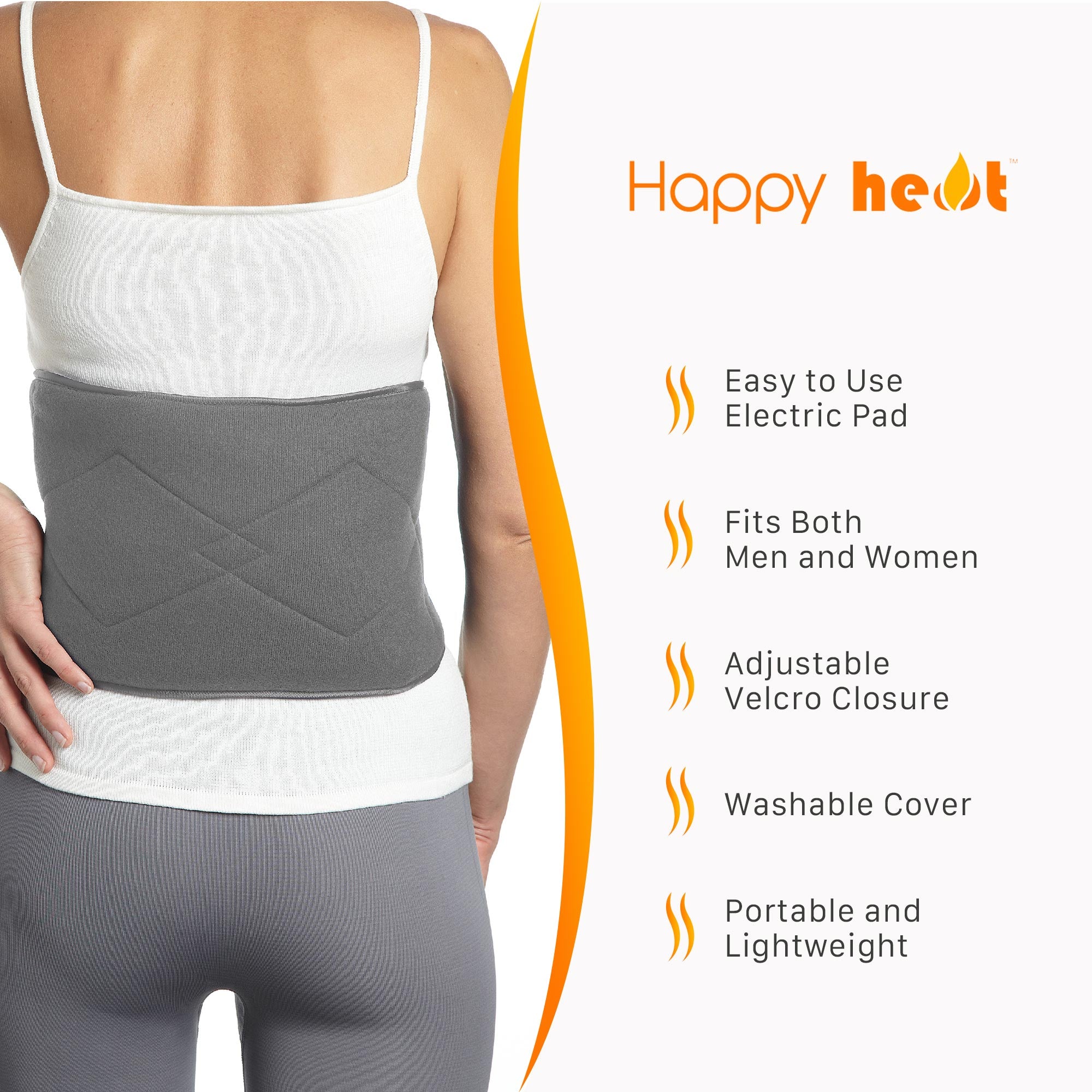 Electric Belt Warmer designed for menstrual cramps and back pain relief, featuring a soft velvet adjustable belt and a heating pouch.