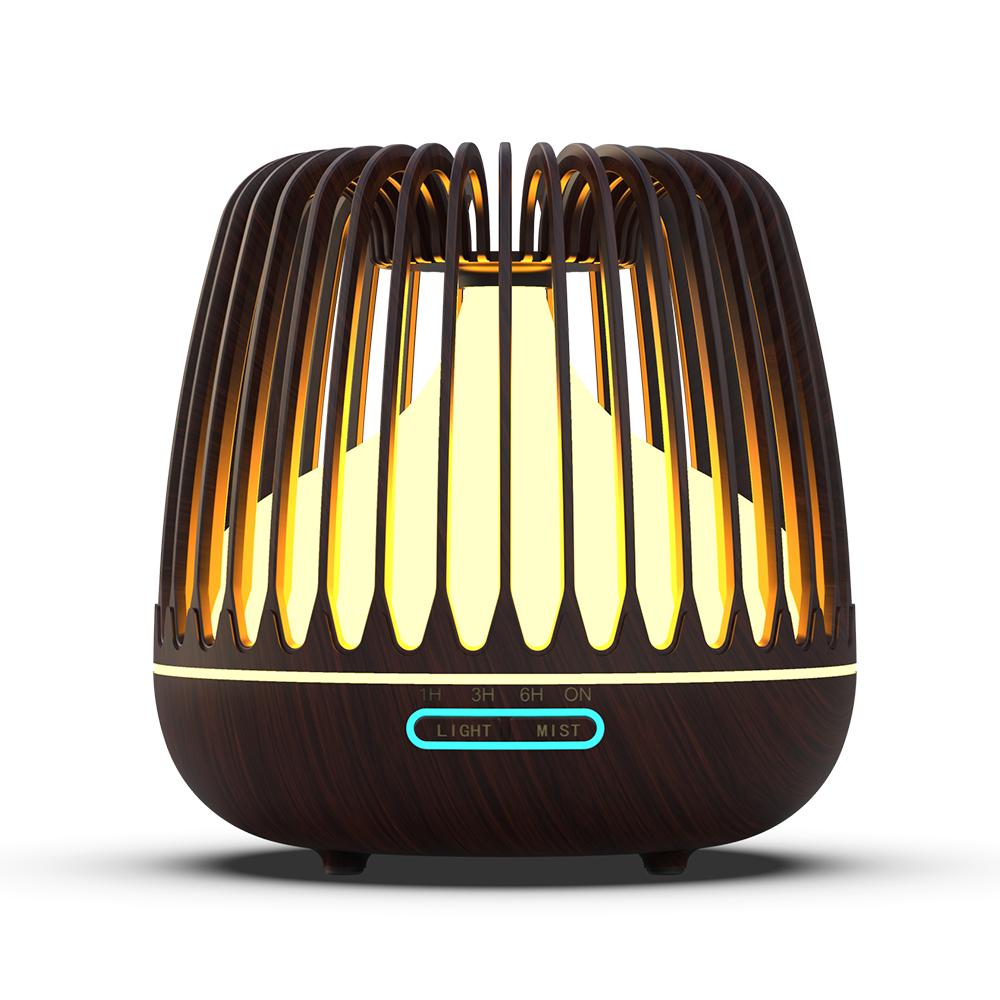 Electric Essential Oil Diffuser in yellow, showcasing its elegant design and mist output.