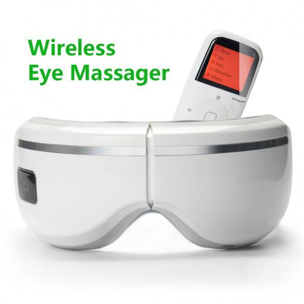 Electric Eye Vibrator featuring a sleek design with controls, showcasing its portable and foldable features for eye massage therapy.