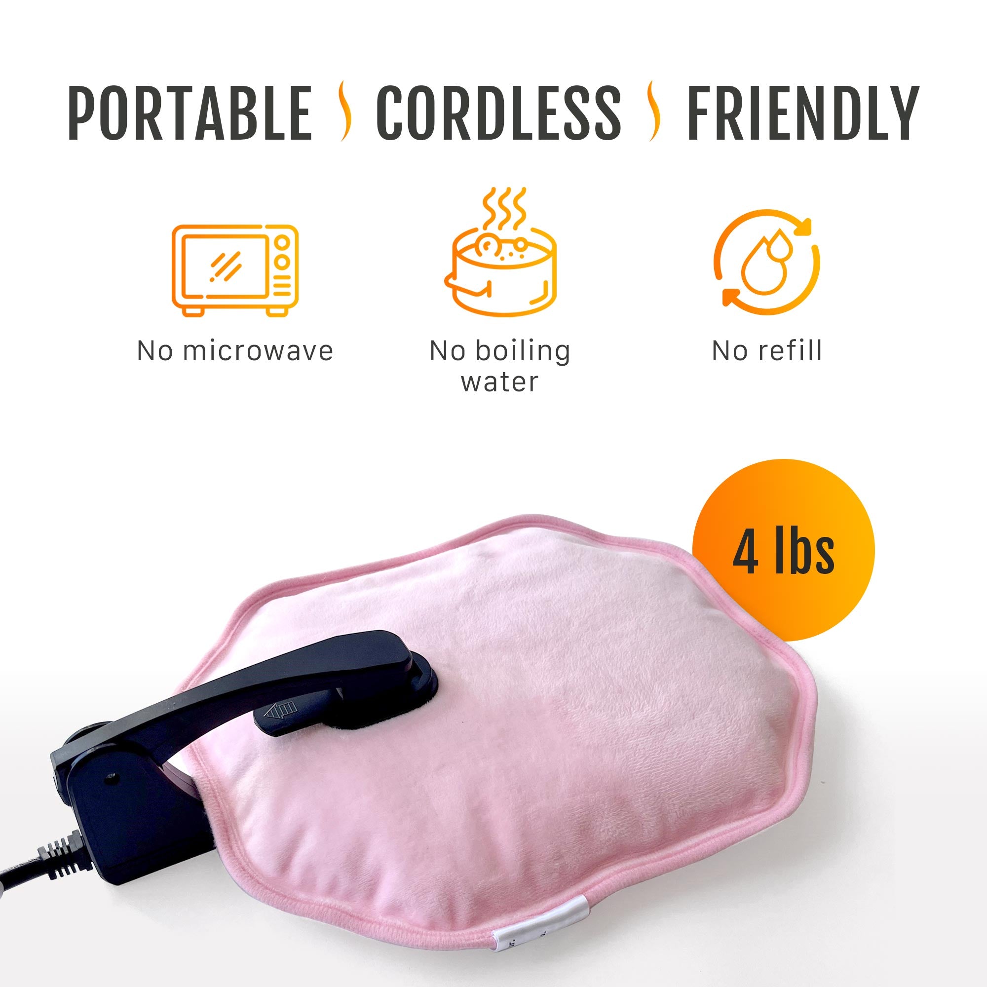 Electric Foot Warmer with soft fleece cover and non-skid bottom, designed for comfort and warmth.