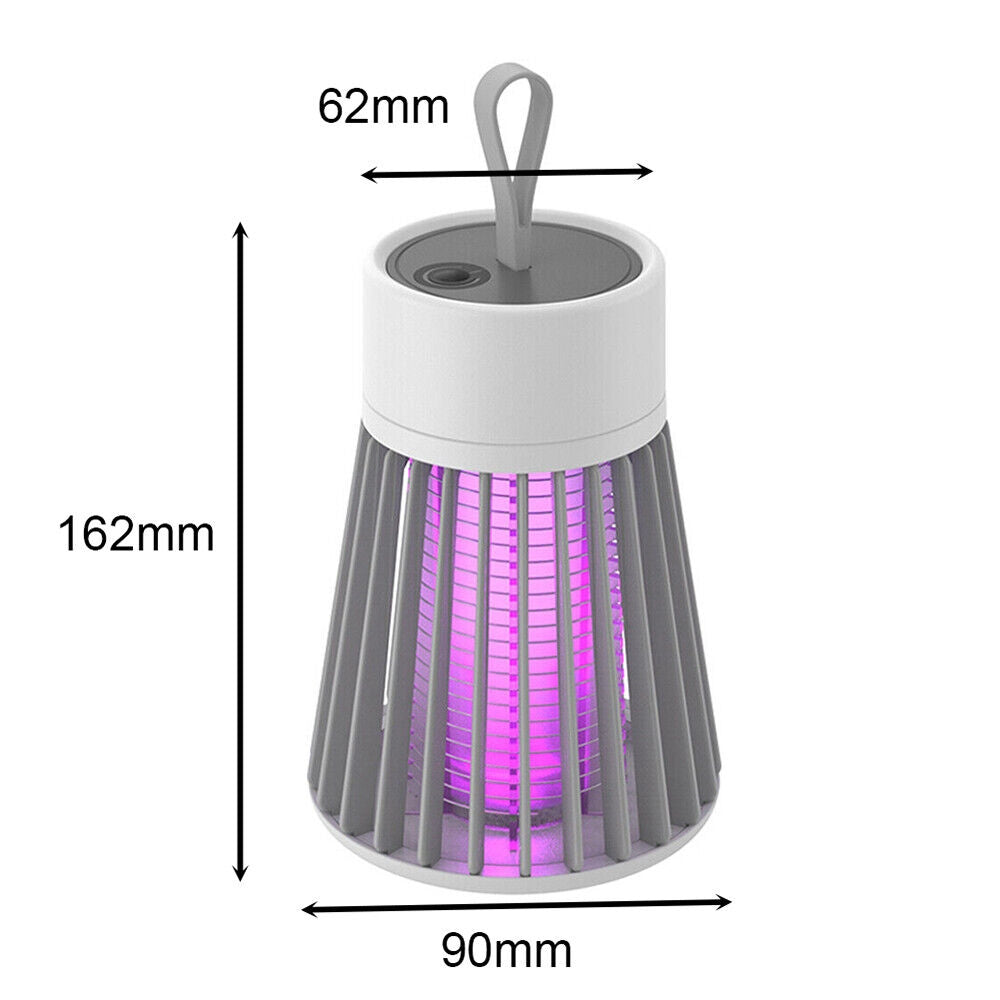 Electric Mosquito Killer Lamp in grey color, showcasing its compact design and USB charging capability.