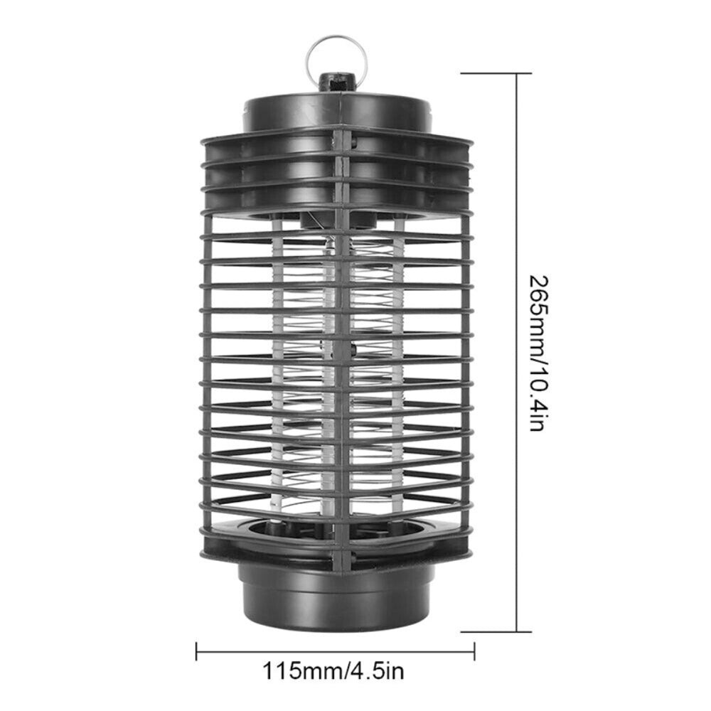 Electric UV Mosquito Killer Lamp with a sleek black design, featuring a protective plastic shield and UV light for effective insect trapping.