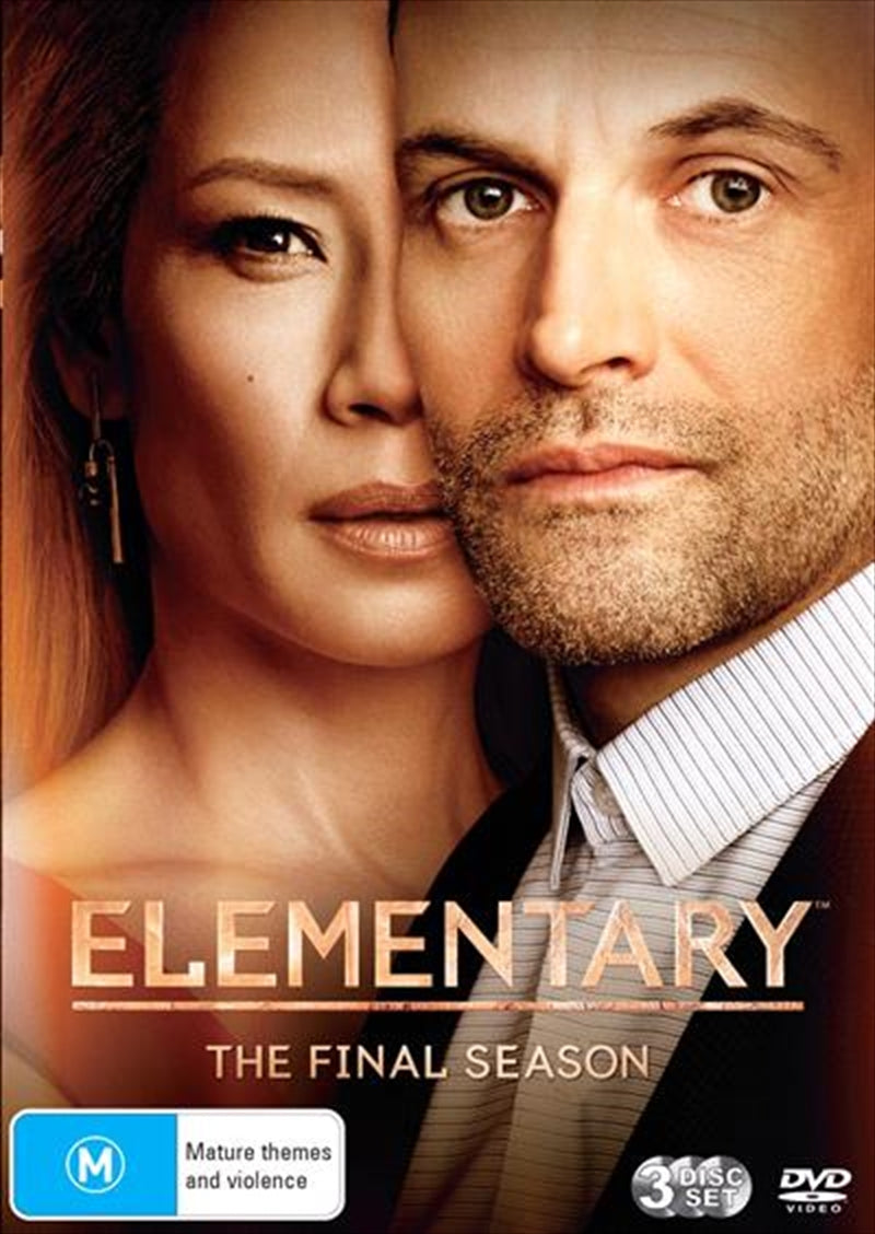 Elementary - Season 7 DVD cover featuring Sherlock Holmes and Joan Watson in a dramatic pose.