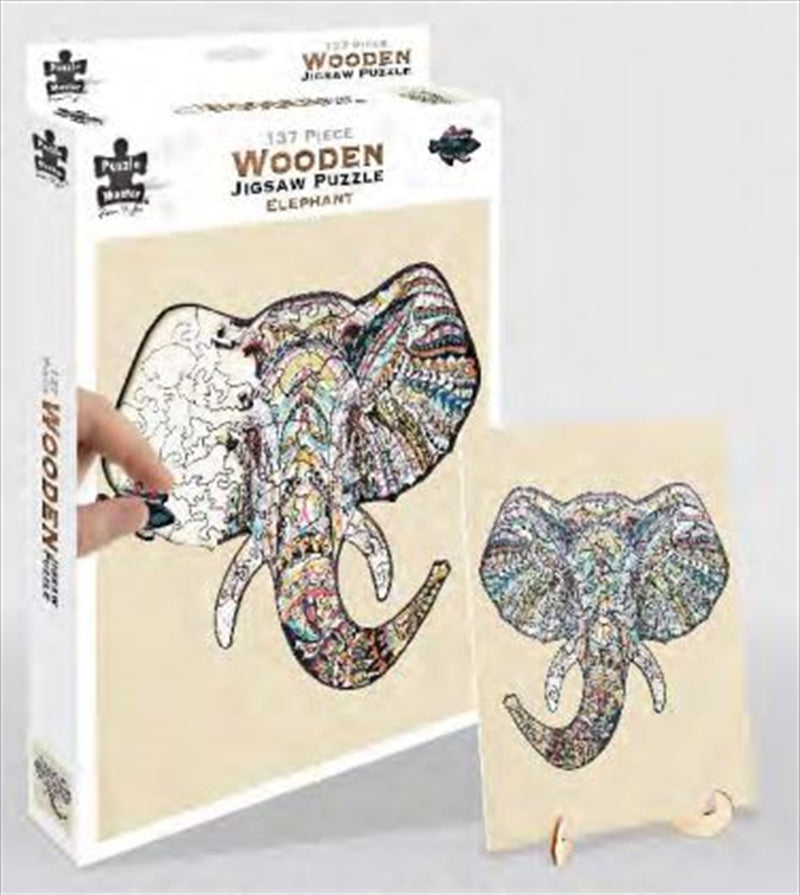 Colorful Elephant 137 Piece Wooden Puzzle with vibrant design and durable wooden pieces.