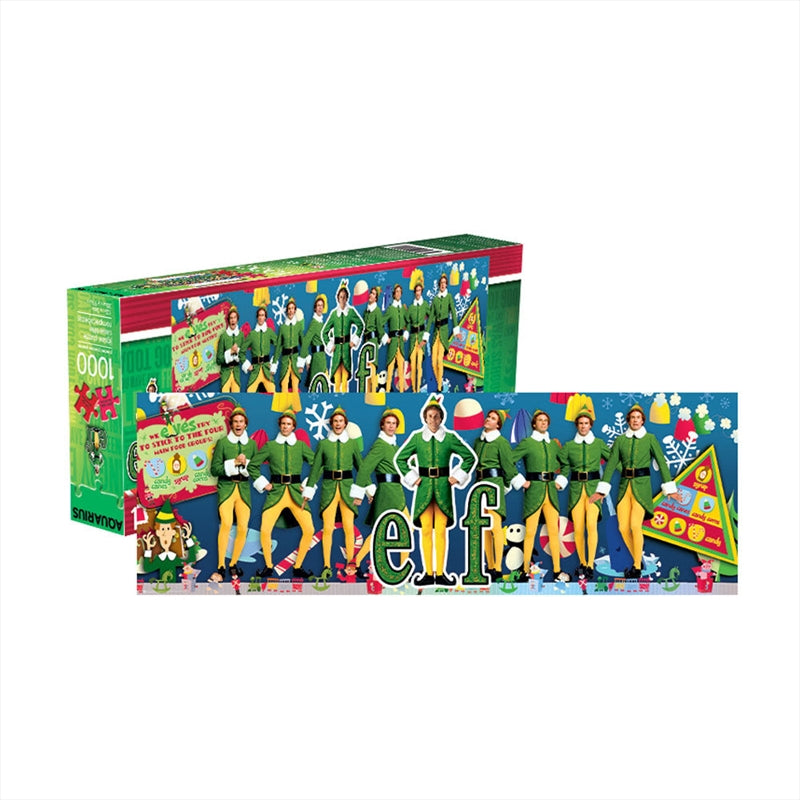 Elf 1000 Piece Slim Puzzle featuring colorful holiday-themed artwork with an elf character.