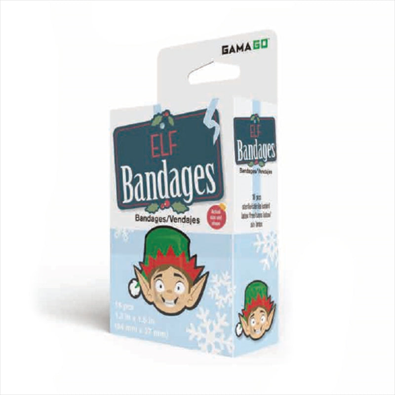 Elf Christmas Bandages featuring colorful elf designs for festive first aid.