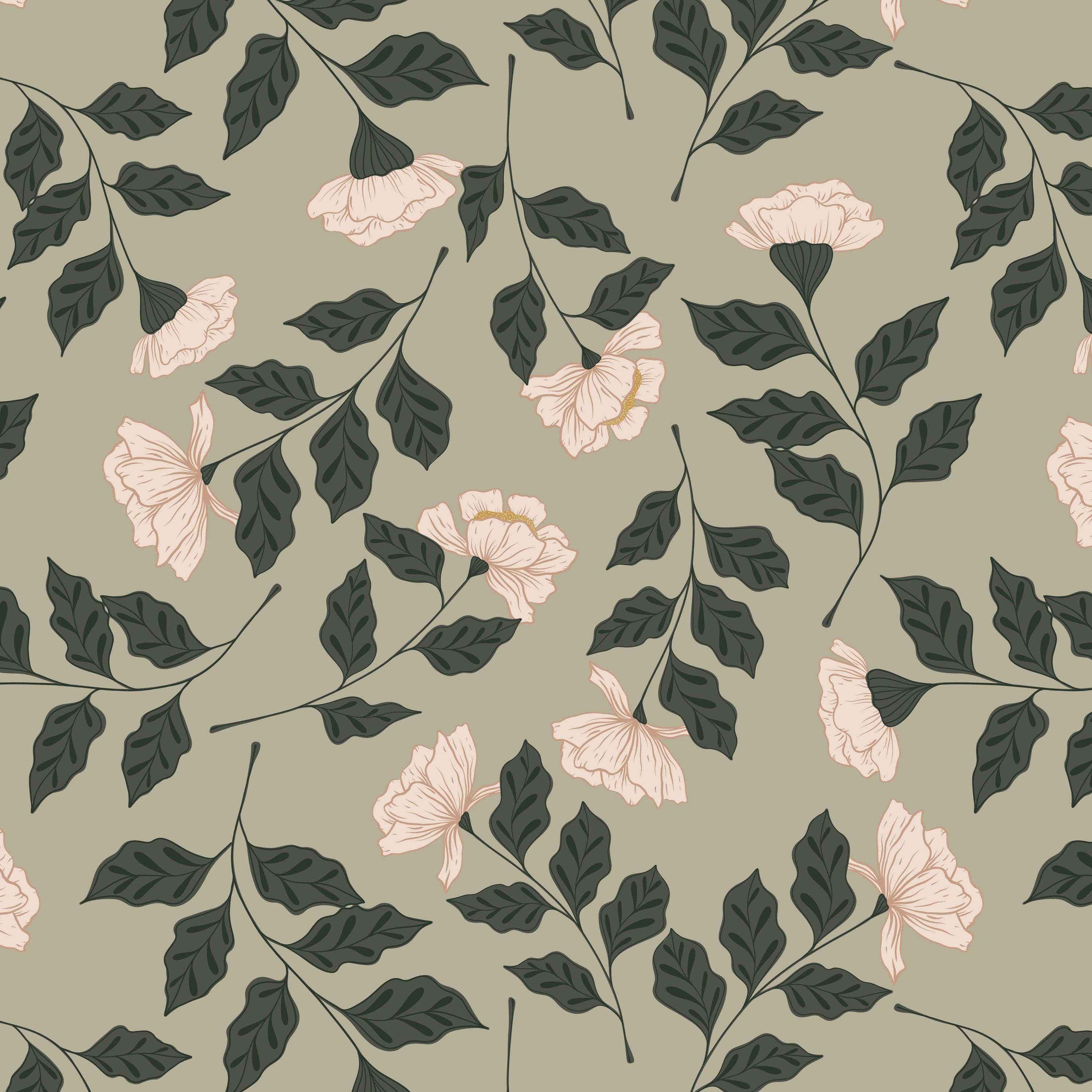 Ellie Wallpaper (Fern) featuring a modern fern pattern in vibrant colors, perfect for home decor.