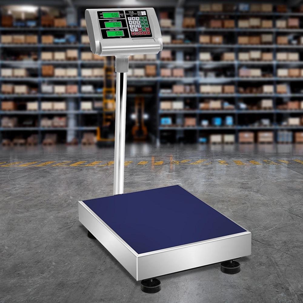 Emajin Platform Scale 300KG with stainless steel platform and large LCD display, designed for commercial use.