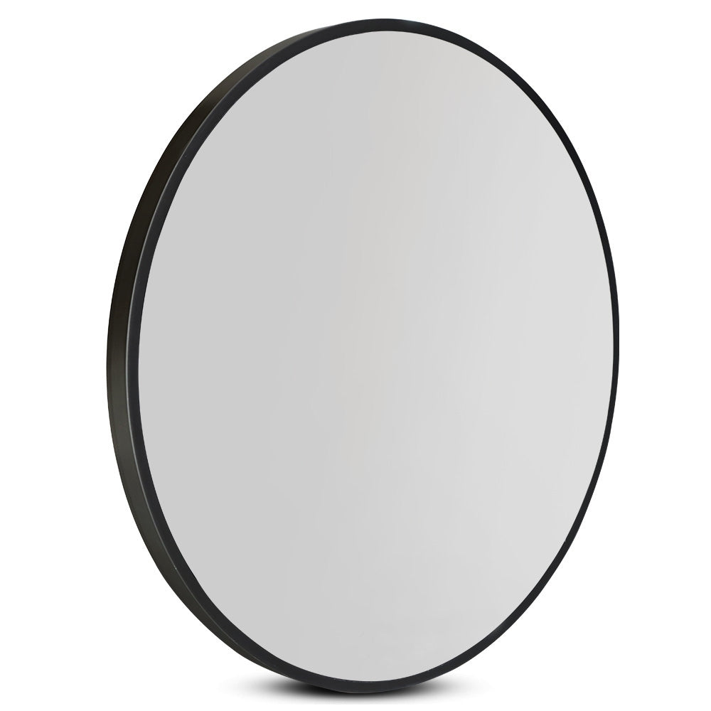 Embellir 60cm round wall mirror with silver plating and MDF backing, showcasing clarity and elegant design.