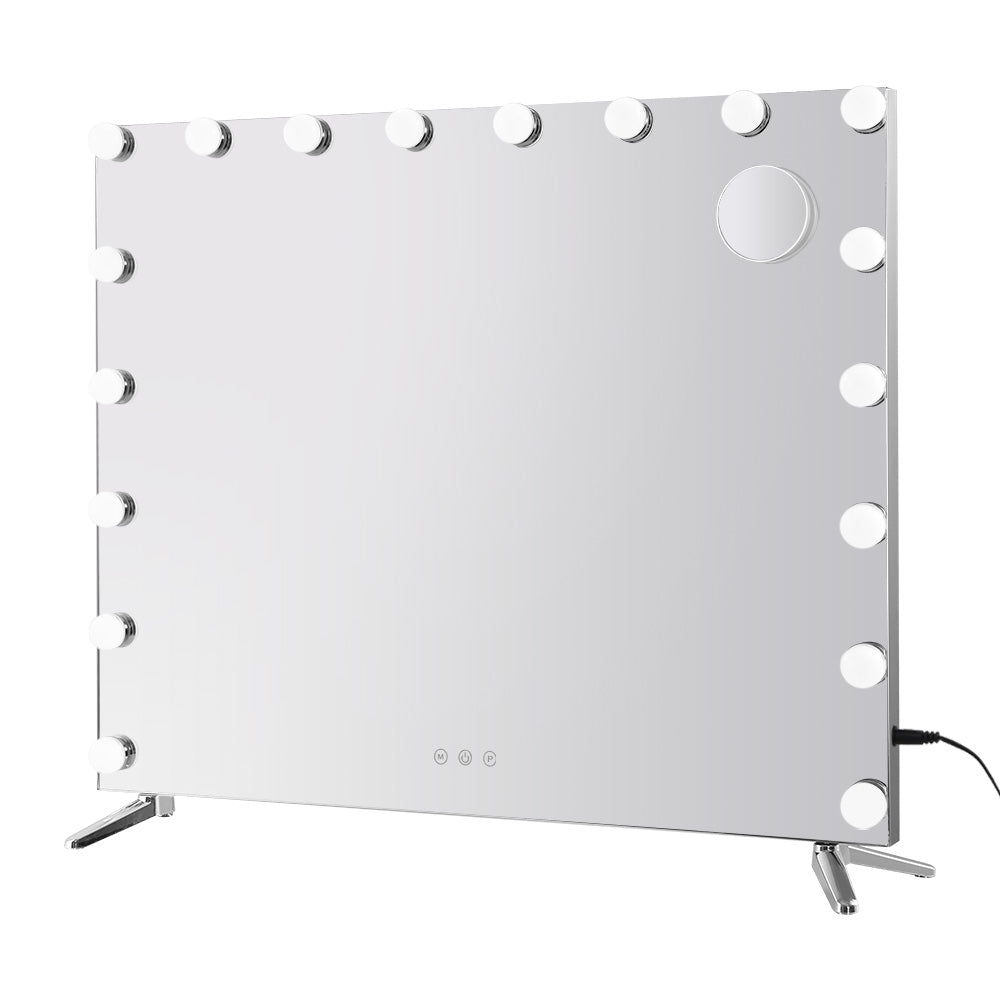 Embellir Bluetooth Makeup Mirror with 18 LED lights and Bluetooth speaker, elegantly framed in metal, showcasing its sleek design and functionality.