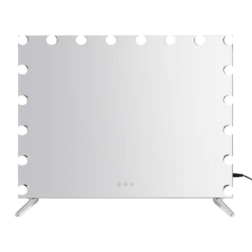 Embellir Bluetooth Makeup Mirror with 18 LED lights and Bluetooth speaker, elegantly framed in metal, showcasing its sleek design and functionality.