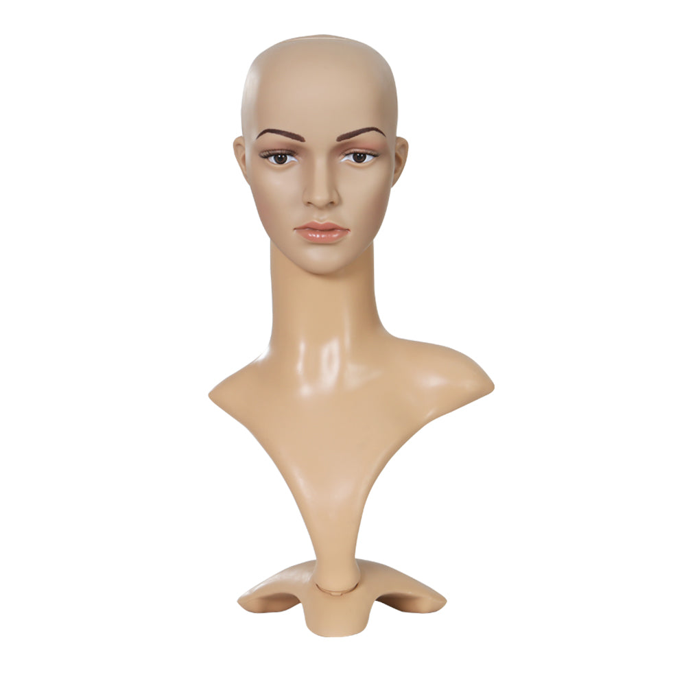 Embellir Female Mannequin Head Dummy Model Display showcasing wigs and accessories with realistic features and a stable base.