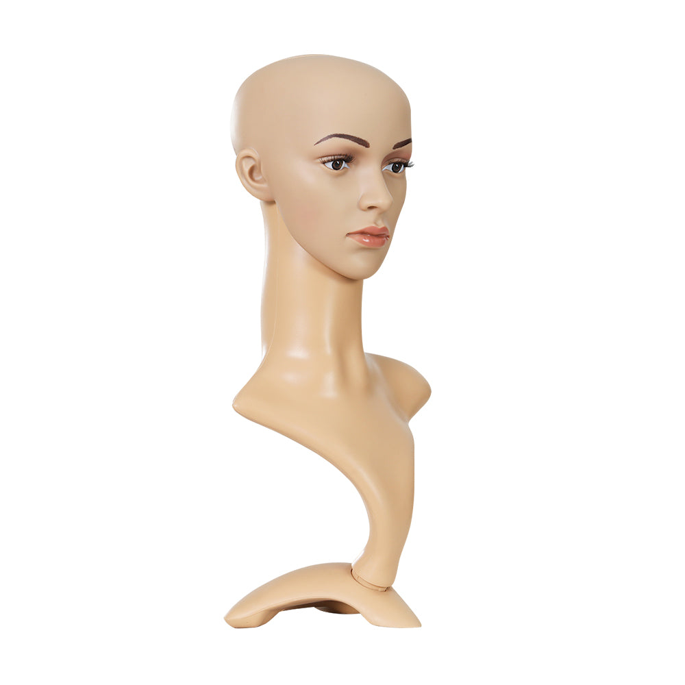 Embellir Female Mannequin Head Dummy Model Display showcasing wigs and accessories with realistic features and a stable base.