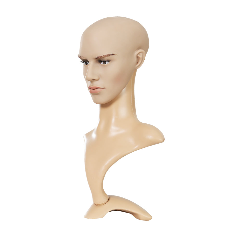 Embellir Male Mannequin Head Dummy Model Display showcasing realistic features and elongated neck, ideal for wigs and accessories.