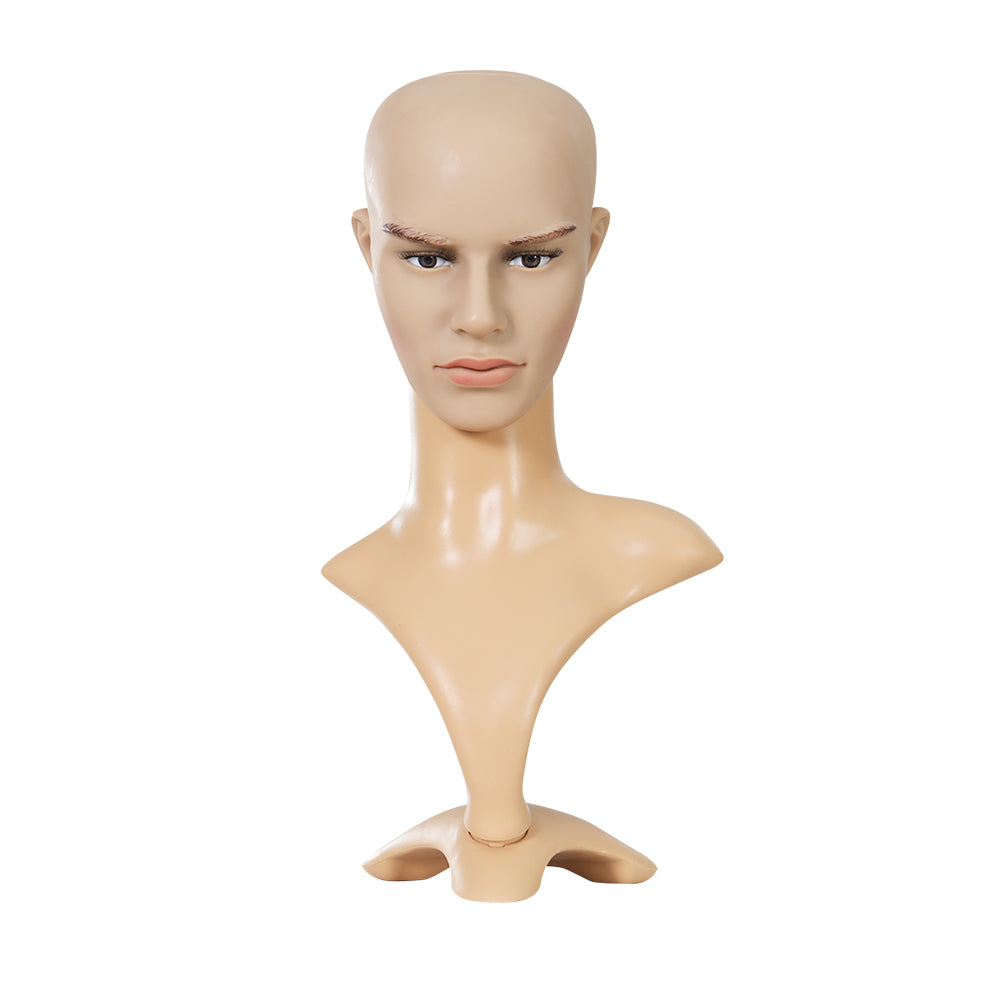 Embellir Male Mannequin Head Dummy Model Display showcasing realistic features and elongated neck, ideal for wigs and accessories.