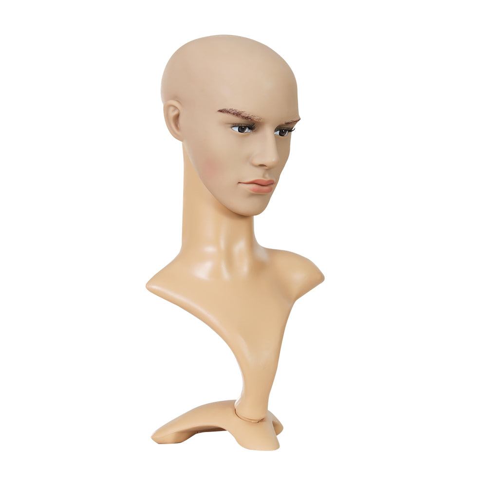 Embellir Male Mannequin Head Dummy Model Display showcasing realistic features and elongated neck, ideal for wigs and accessories.