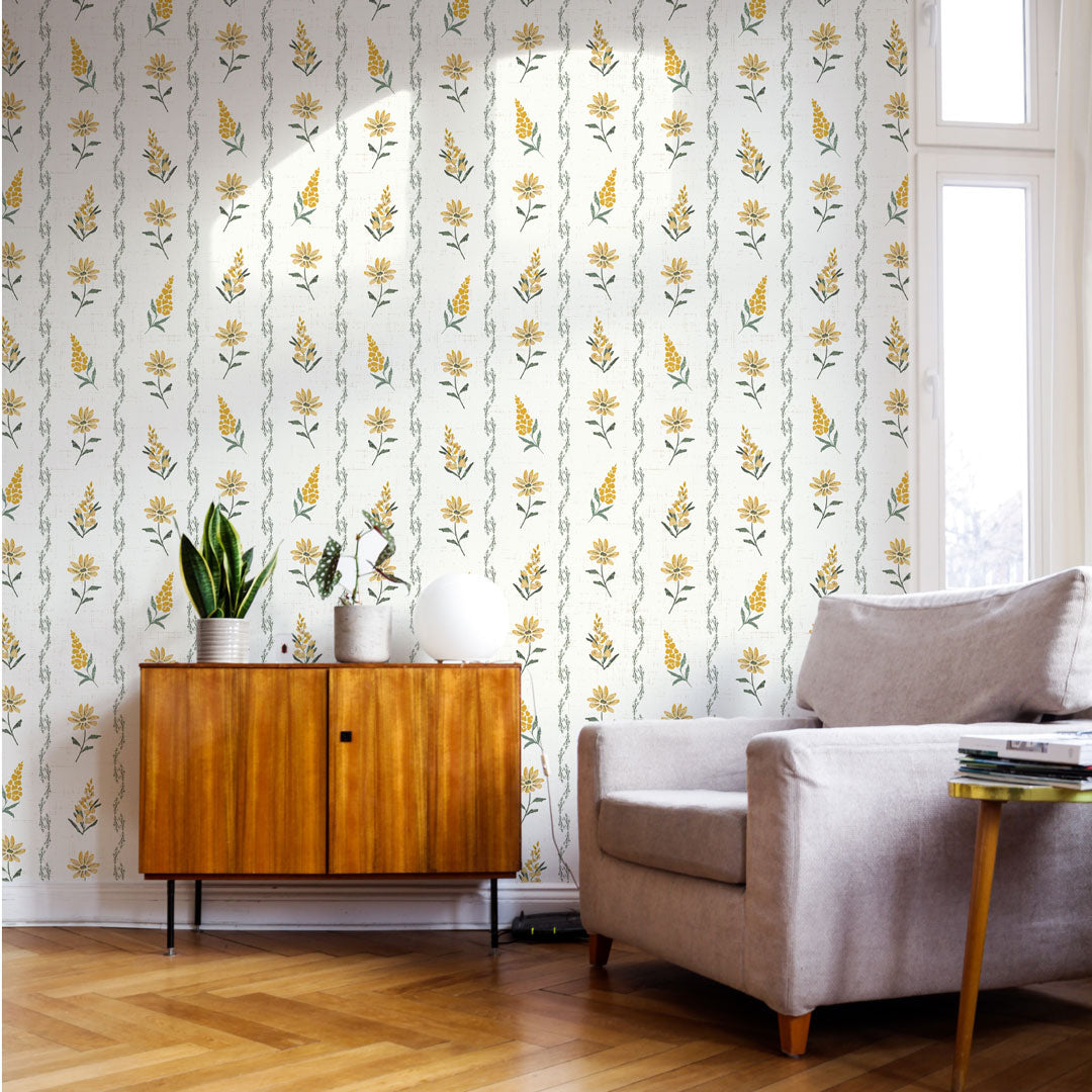 A beautifully designed English Garden Wallpaper featuring vibrant colors and modern patterns, perfect for home decor.